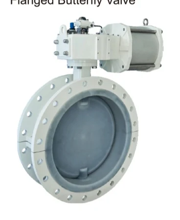 PTFE-lined flanged butterfly valve